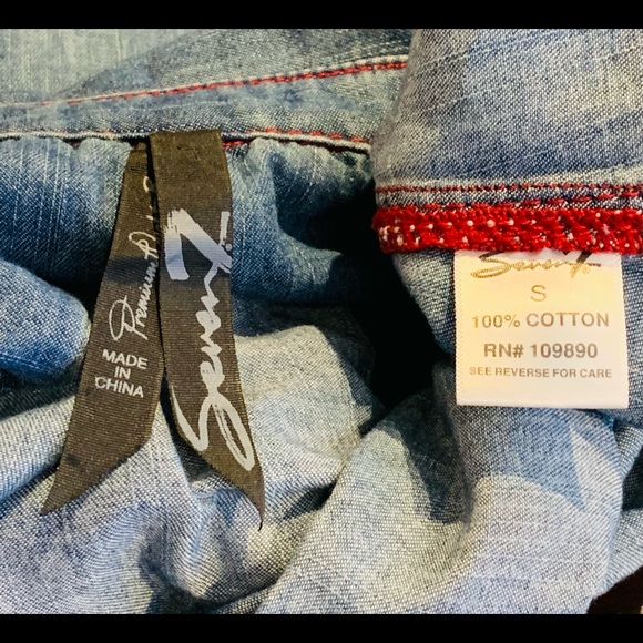 Debe 7 blue Denim shirt size S - Picture 6 of 9